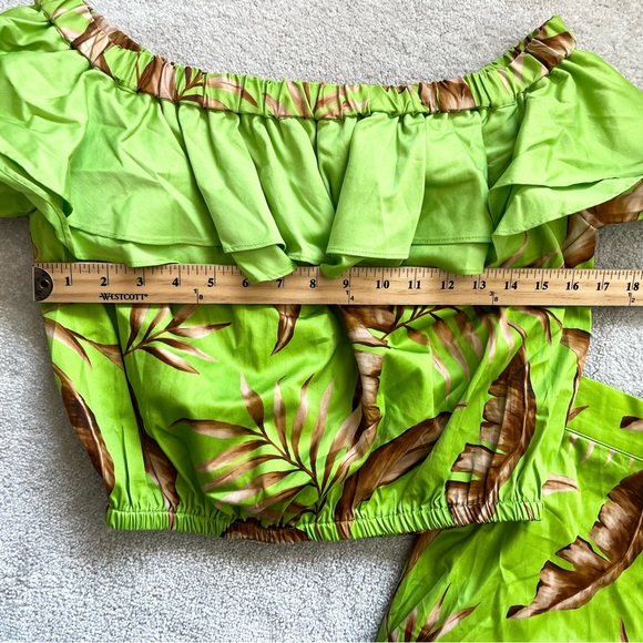 ALDEN ADAIR Sophia Palma Hi-Low Maxi Skirt & Ruffle Cropped Top Size Medium - Picture 5 of 13